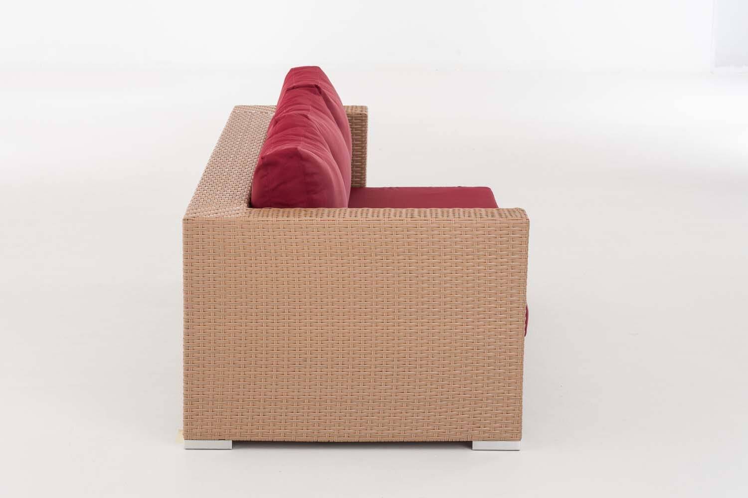 3er Sofa Provence rubinrot sand-3