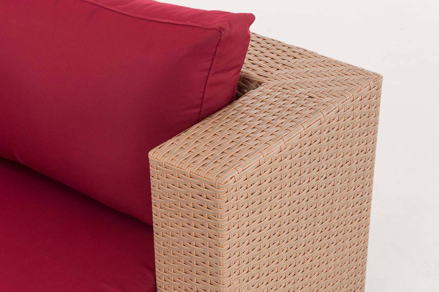 3er Sofa Provence rubinrot sand-4