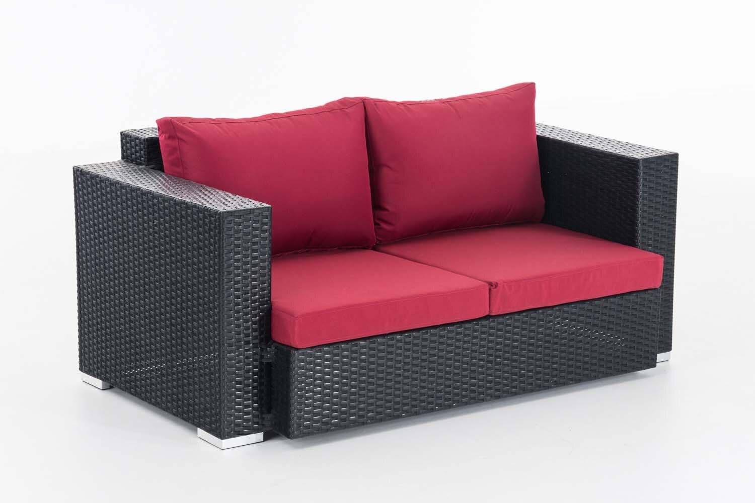 2er Sofa Provence / Sunset Rubinrot schwarz-1