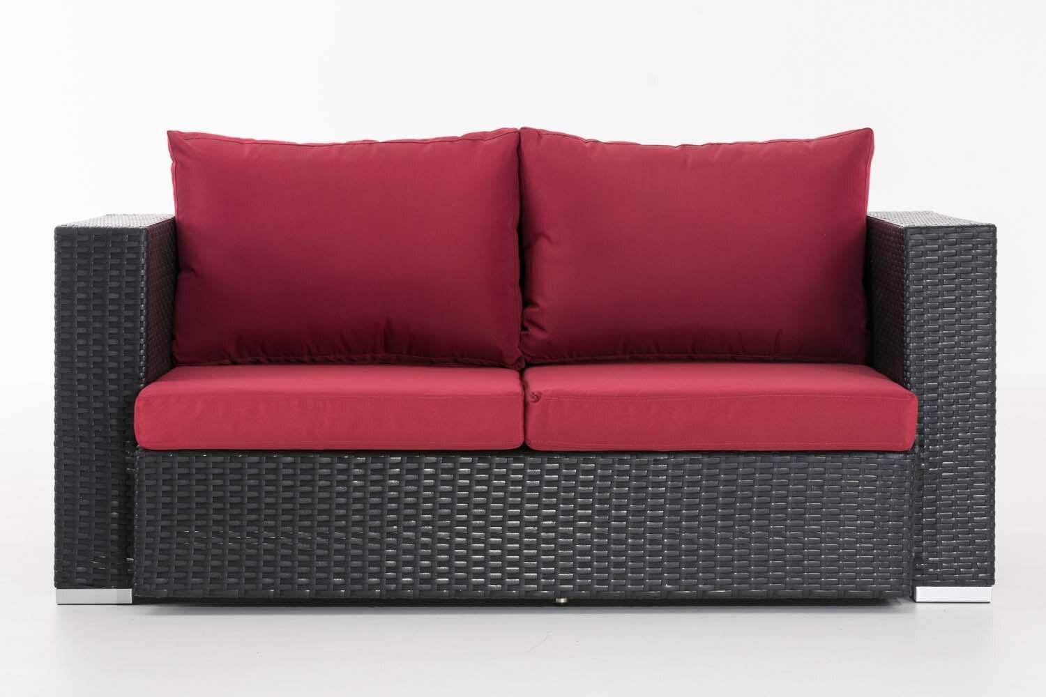 2er Sofa Provence / Sunset Rubinrot schwarz-2