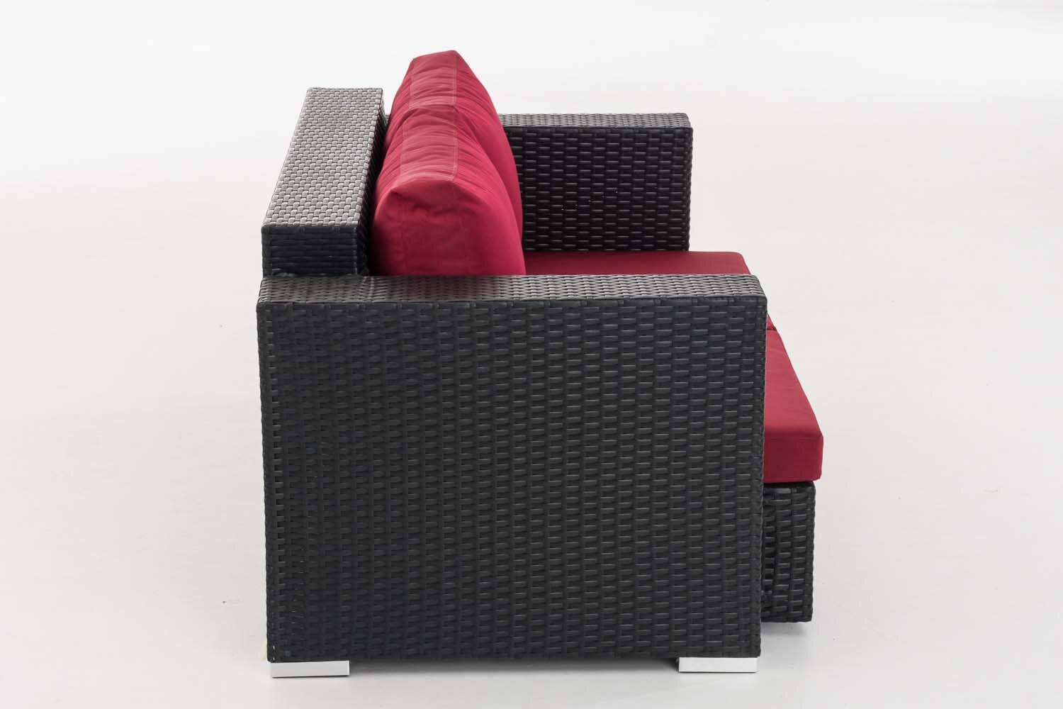 2er Sofa Provence / Sunset Rubinrot schwarz-3