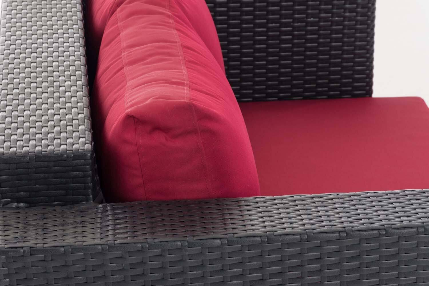 2er Sofa Provence / Sunset Rubinrot schwarz-4