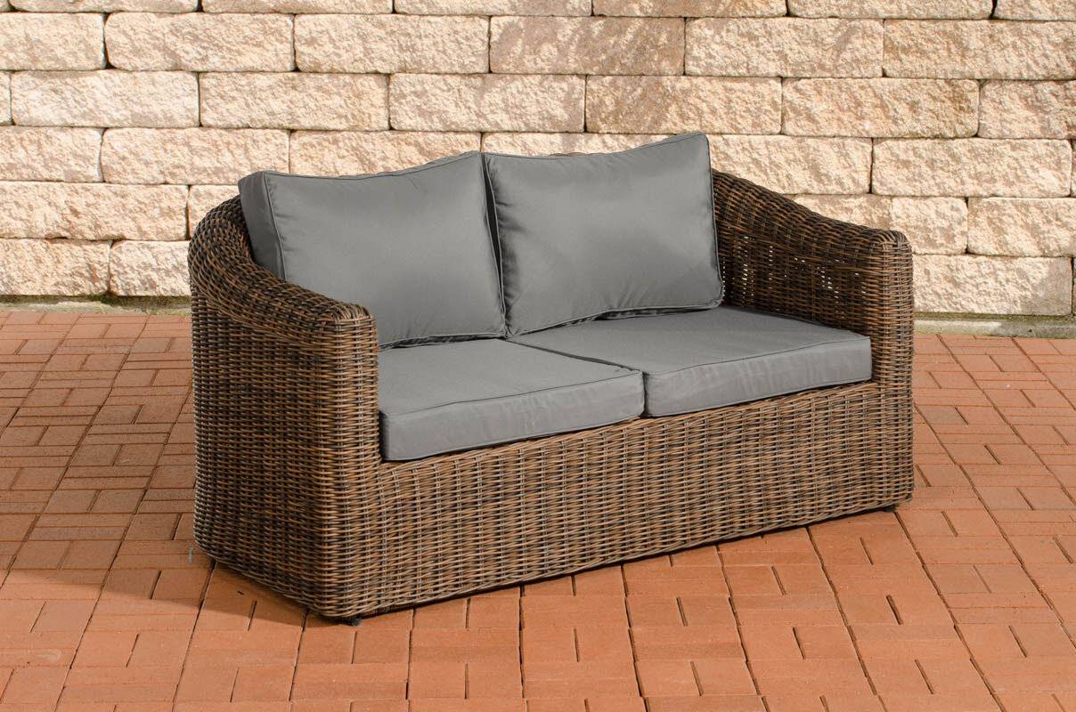 2er-Sofa Bergen Eisengrau 5mm braun-meliert