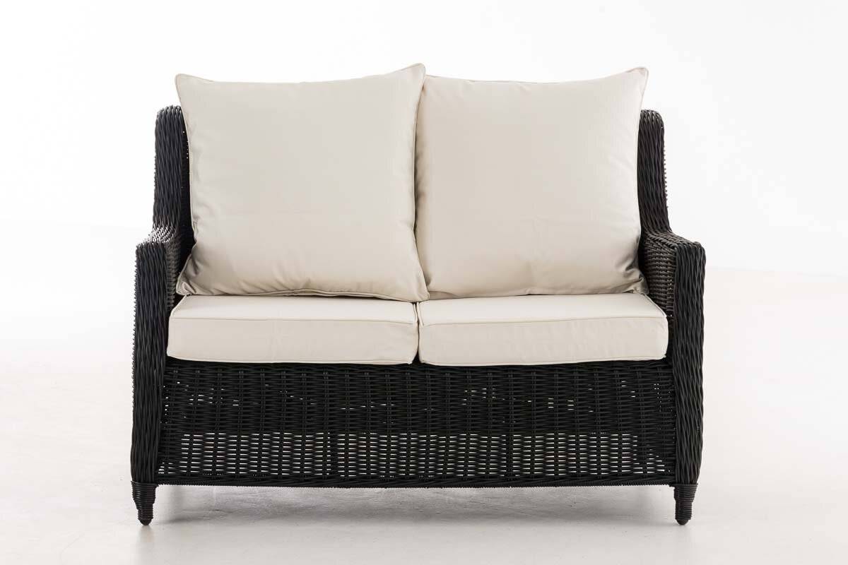 2er Sofa Montero Cremeweiss schwarz-1