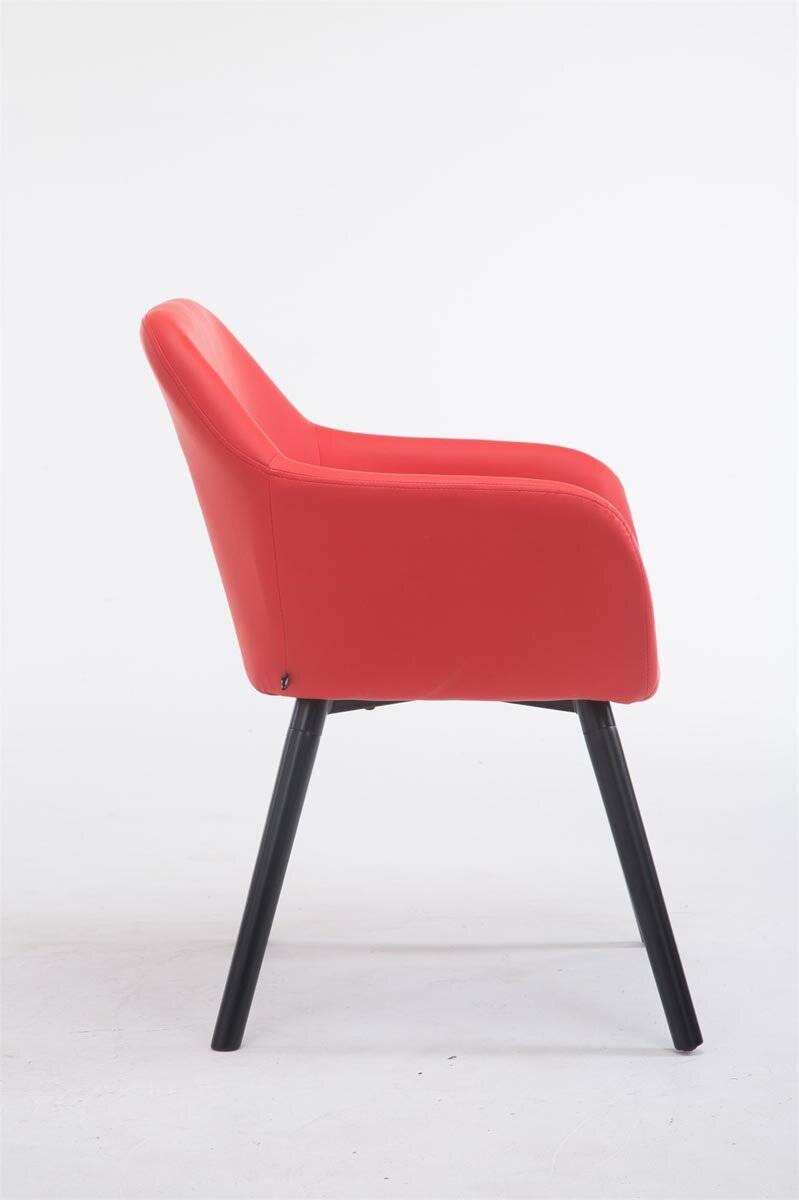 Besucherstuhl Achat V2 Kunstleder Schwarz (Eiche) rot-2