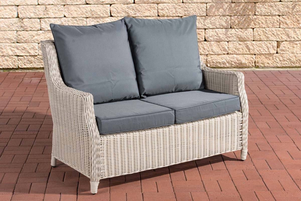 2er Sofa Montero Eisengrau perlweiß