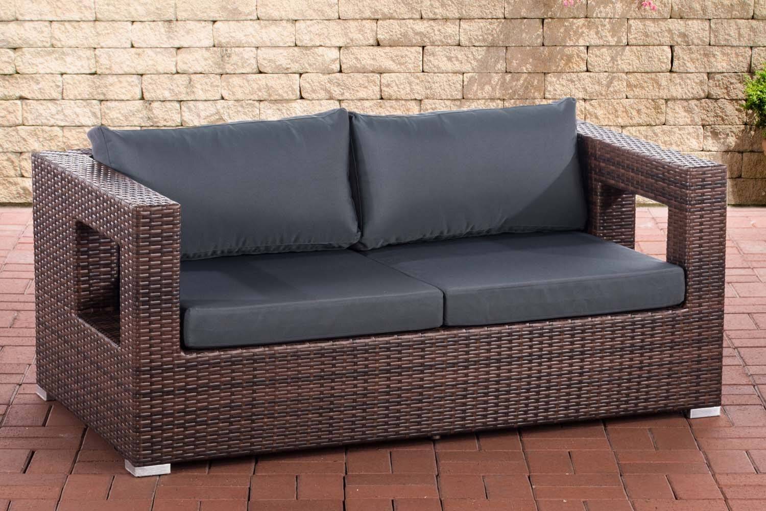 2er Sofa Honolulu eisengrau braun-meliert
