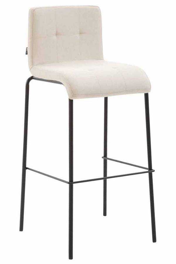 Barhocker Kado Stoff Rund schwarz creme
