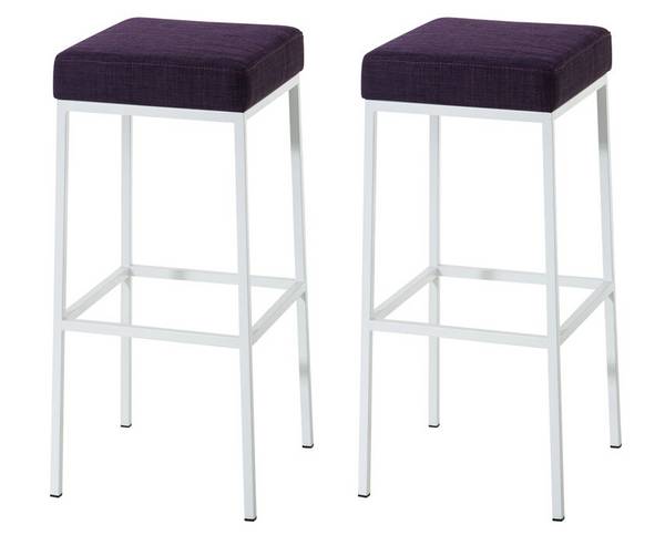 2er Set Barhocker Montreal 80 Stoff weiß lila
