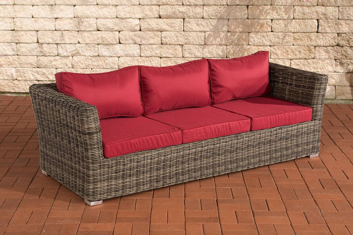 3er Sofa Mandal Rubinrot grau-meliert-0