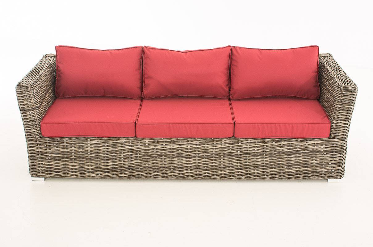 3er Sofa Mandal Rubinrot grau-meliert-1