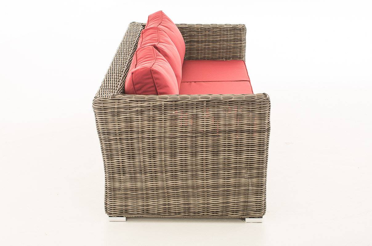 3er Sofa Mandal Rubinrot grau-meliert-2