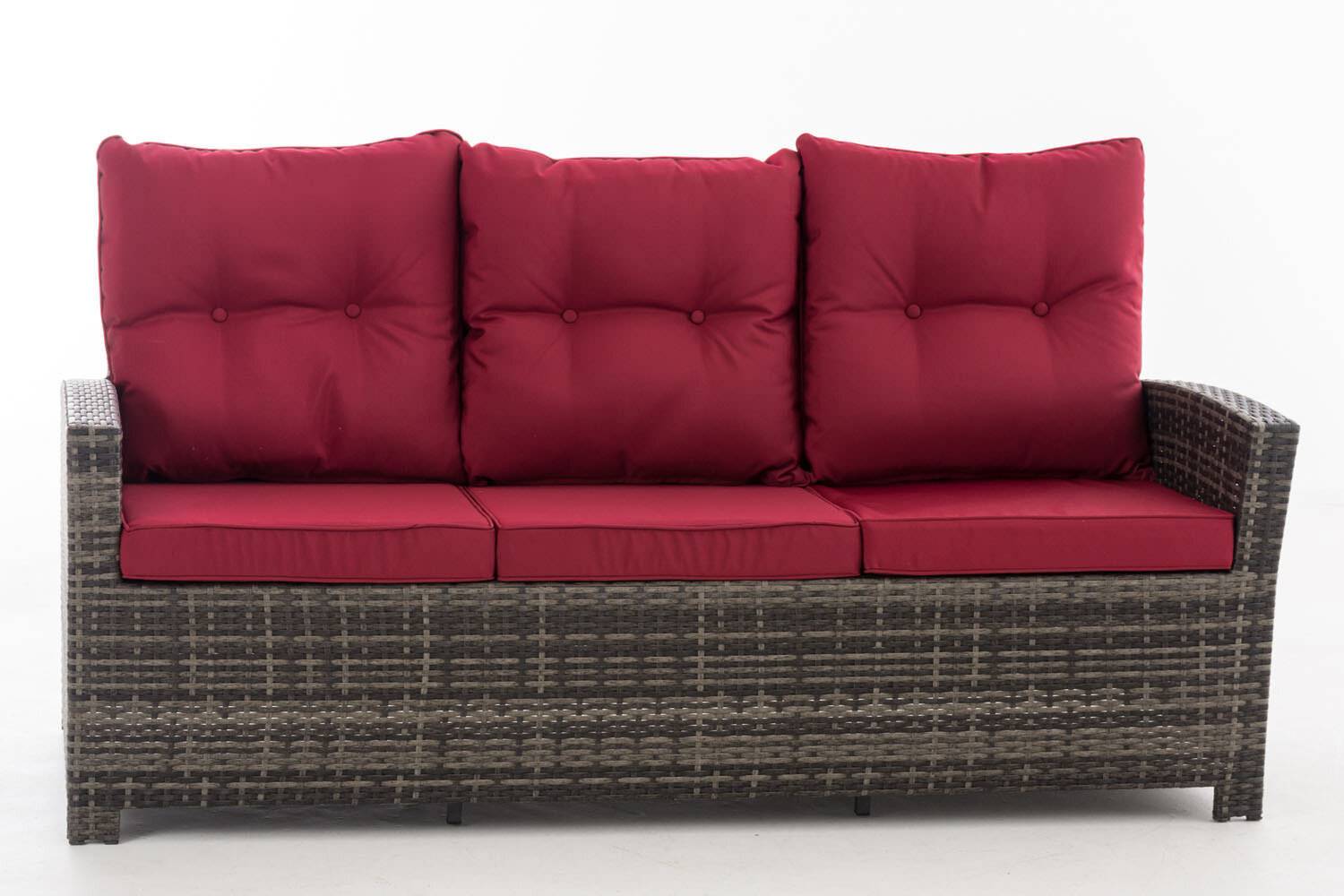 Sofa 3er Fisolo rubinrot grau-meliert-1