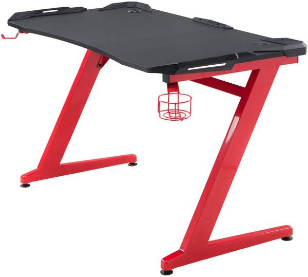 Gaming Tisch Rockford schwarz/rot