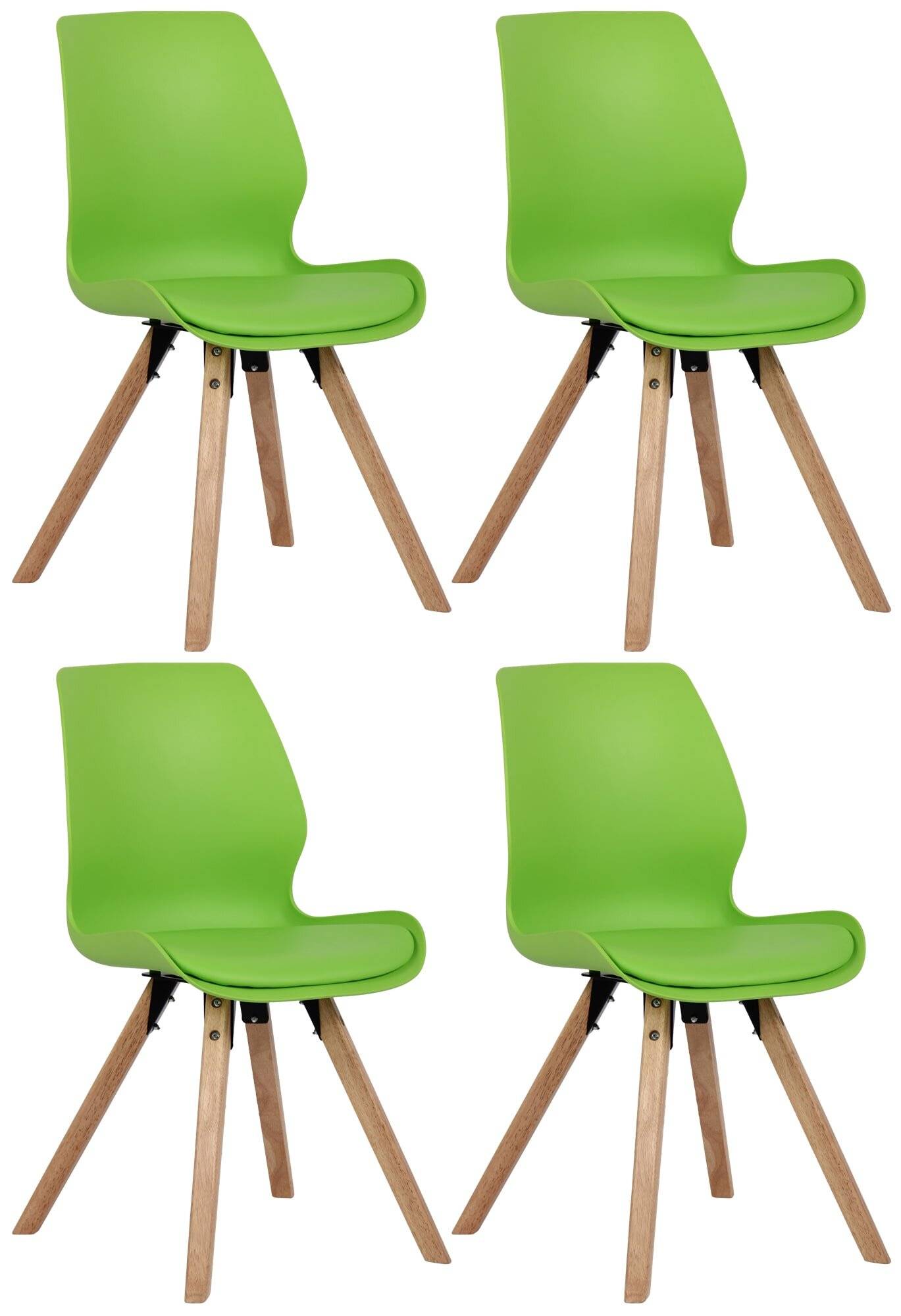 4er Set Stuhl Luna Kunststoff grün-0