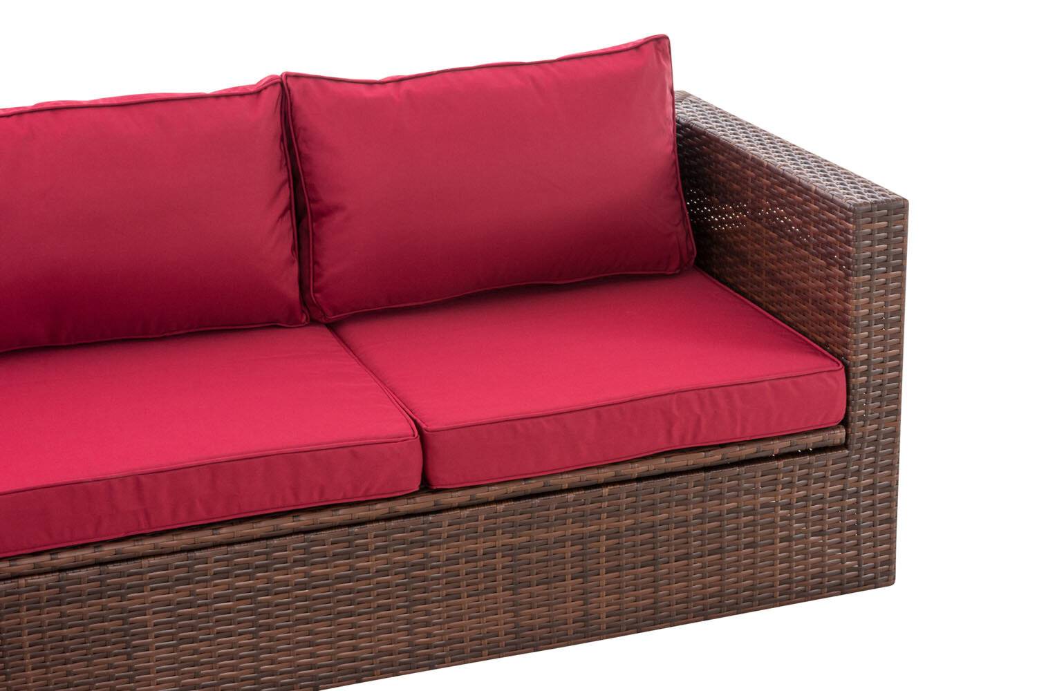 Ecksofa Tibera rubinrot braun-meliert-3
