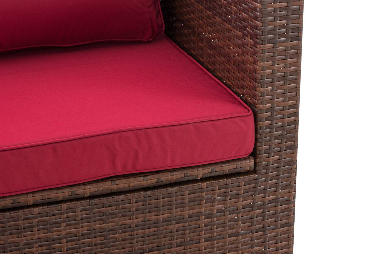 Ecksofa Tibera rubinrot braun-meliert-4
