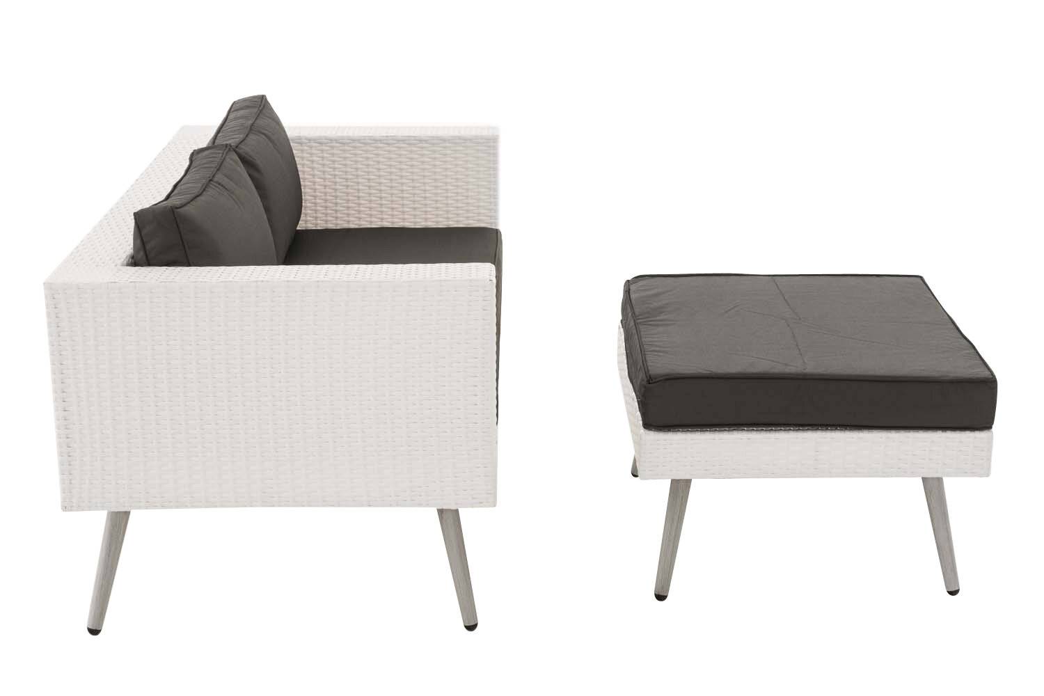 2er Sofa Molde mit Fußhocker Flachrattan weiß 45 cm (Hellgrau) anthrazit-1