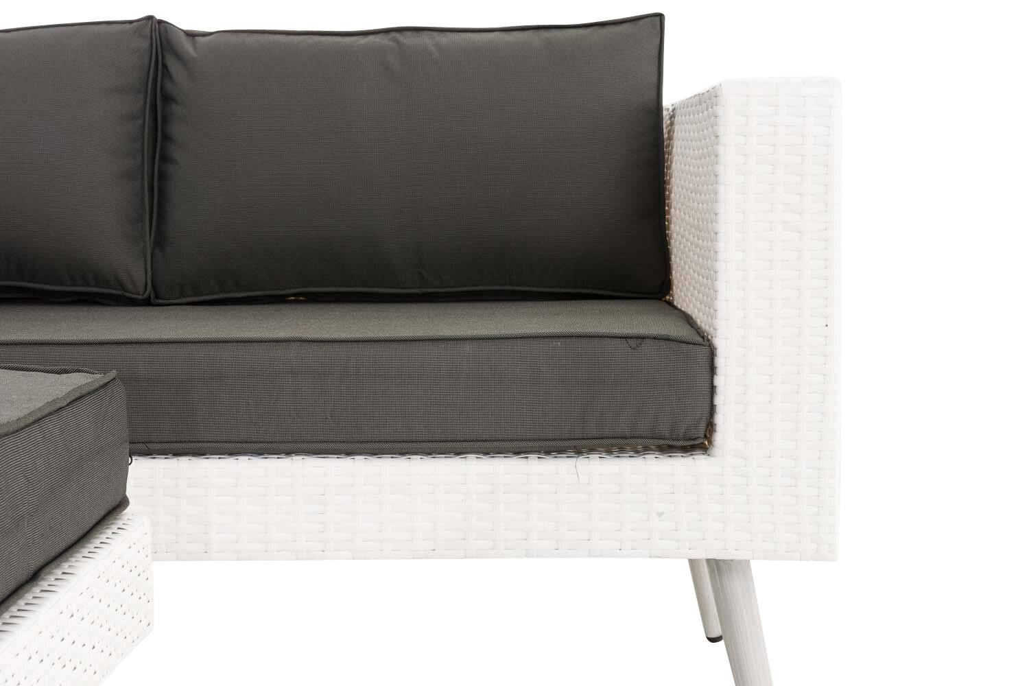 2er Sofa Molde mit Fußhocker Flachrattan weiß 45 cm (Hellgrau) anthrazit-2