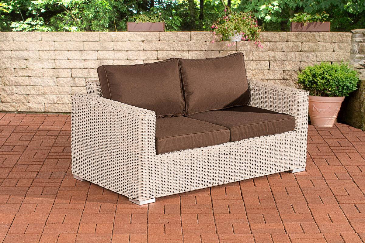 2er-Sofa Bilbao / Madeira Terrabraun perlweiß-0