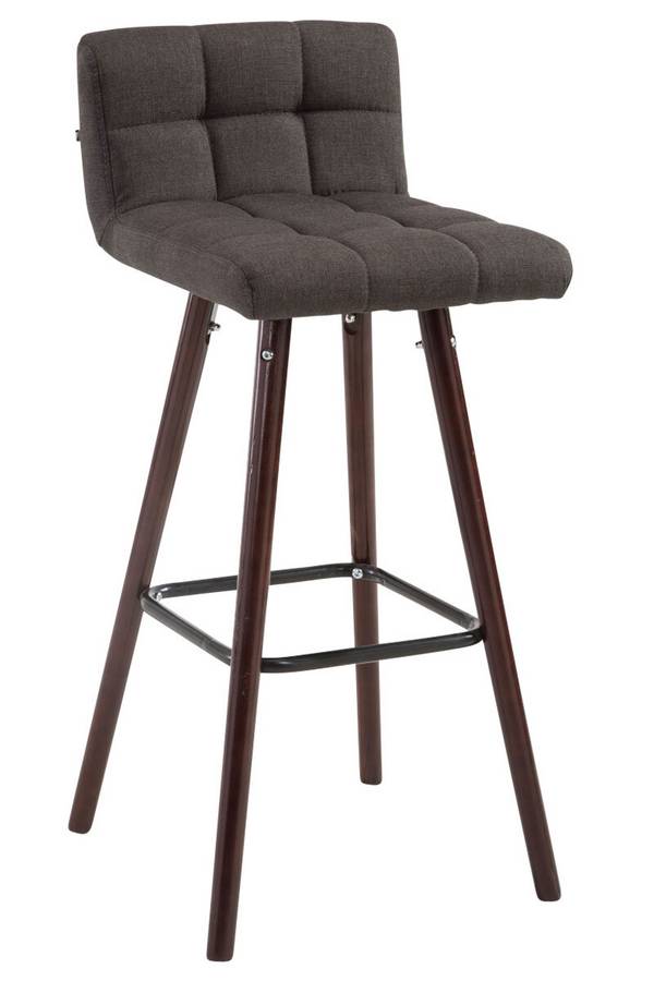 Barhocker Lincoln V2 Stoff Walnuss dunkelgrau