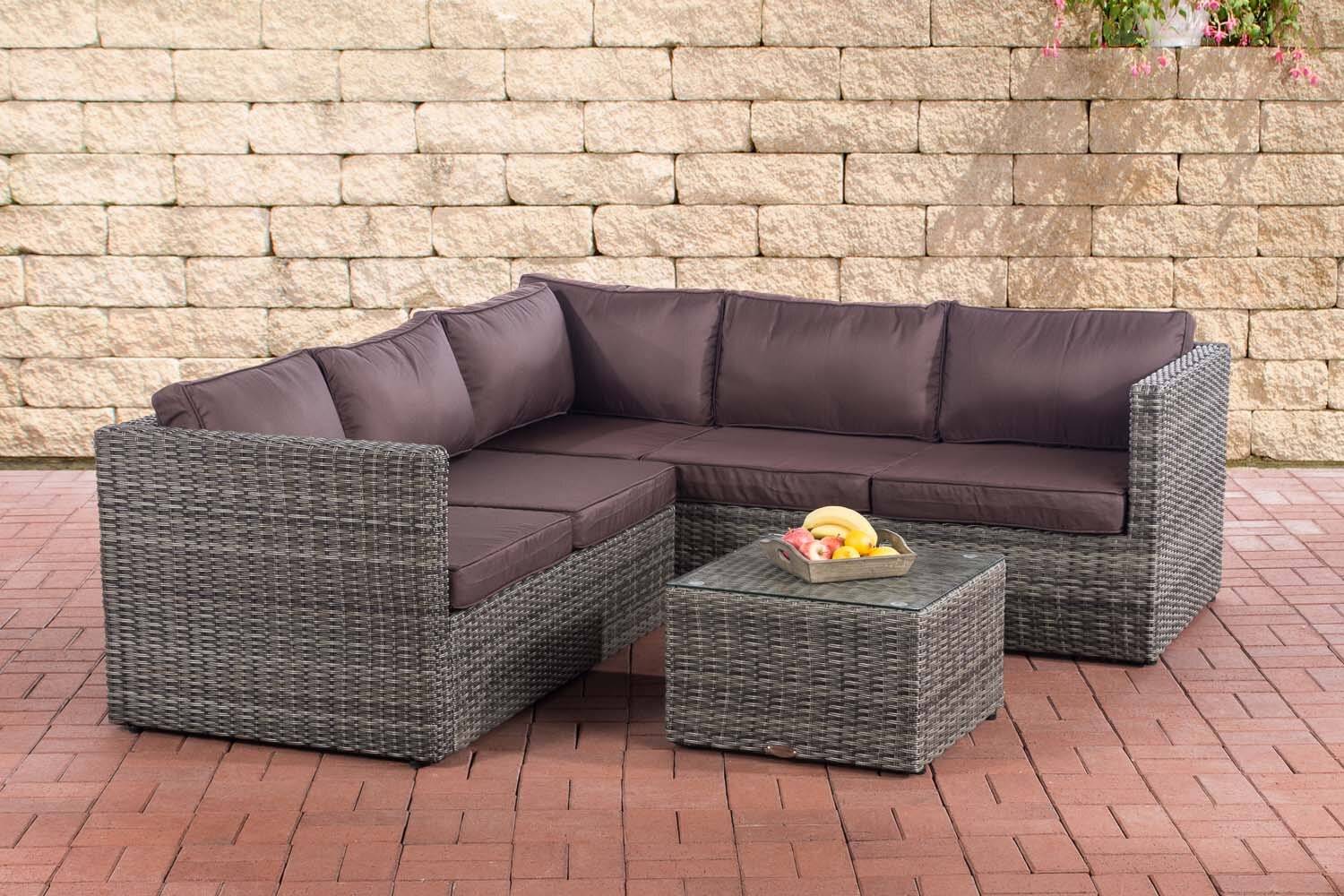 Ecksofa-Garnitur Liberi 5mm Terrabraun grau-meliert