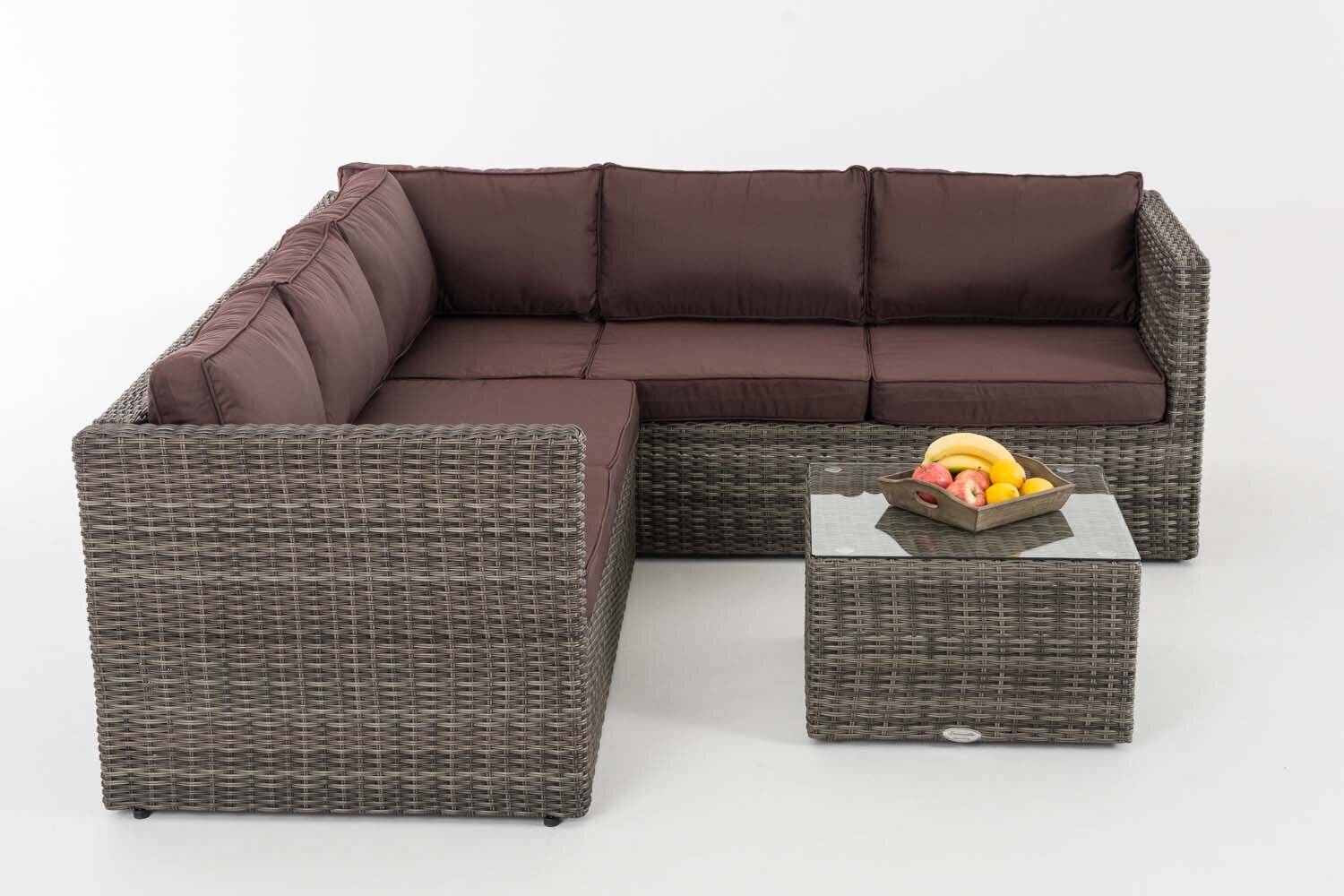 Ecksofa-Garnitur Liberi 5mm Terrabraun grau-meliert-1