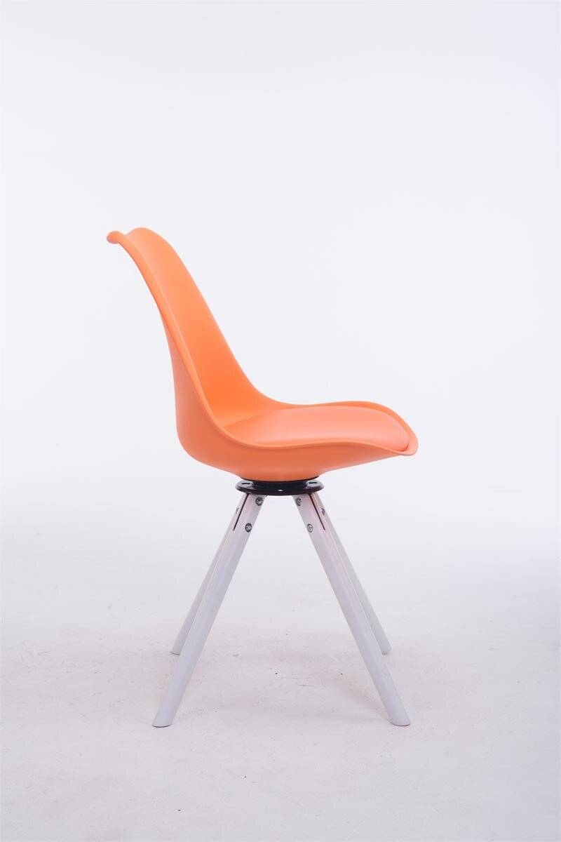 Besucherstuhl Troyes Kunstleder Rund weiß (eiche) orange-2