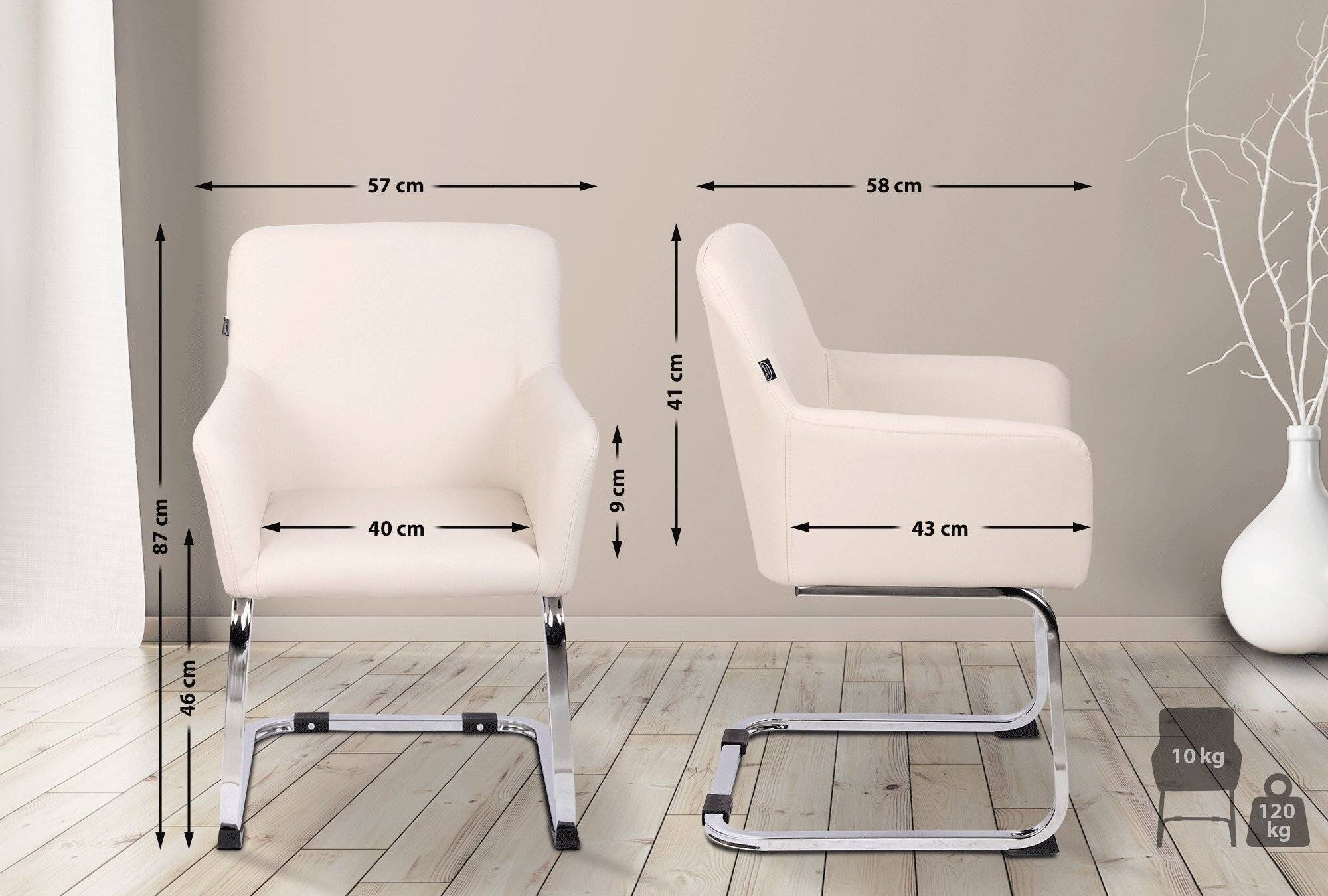 Stuhl Puka Kunstleder creme-1