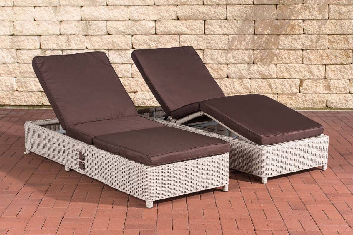 Set Sonnenliegen Imola Terrabraun perlweiß-0
