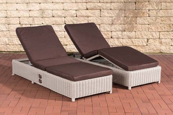 Set Sonnenliegen Imola Terrabraun perlweiß