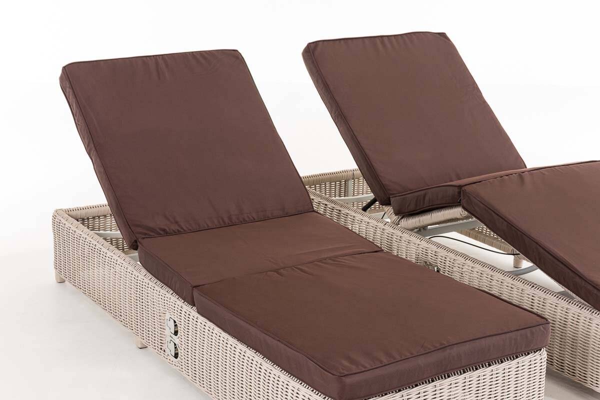 Set Sonnenliegen Imola Terrabraun perlweiß-3
