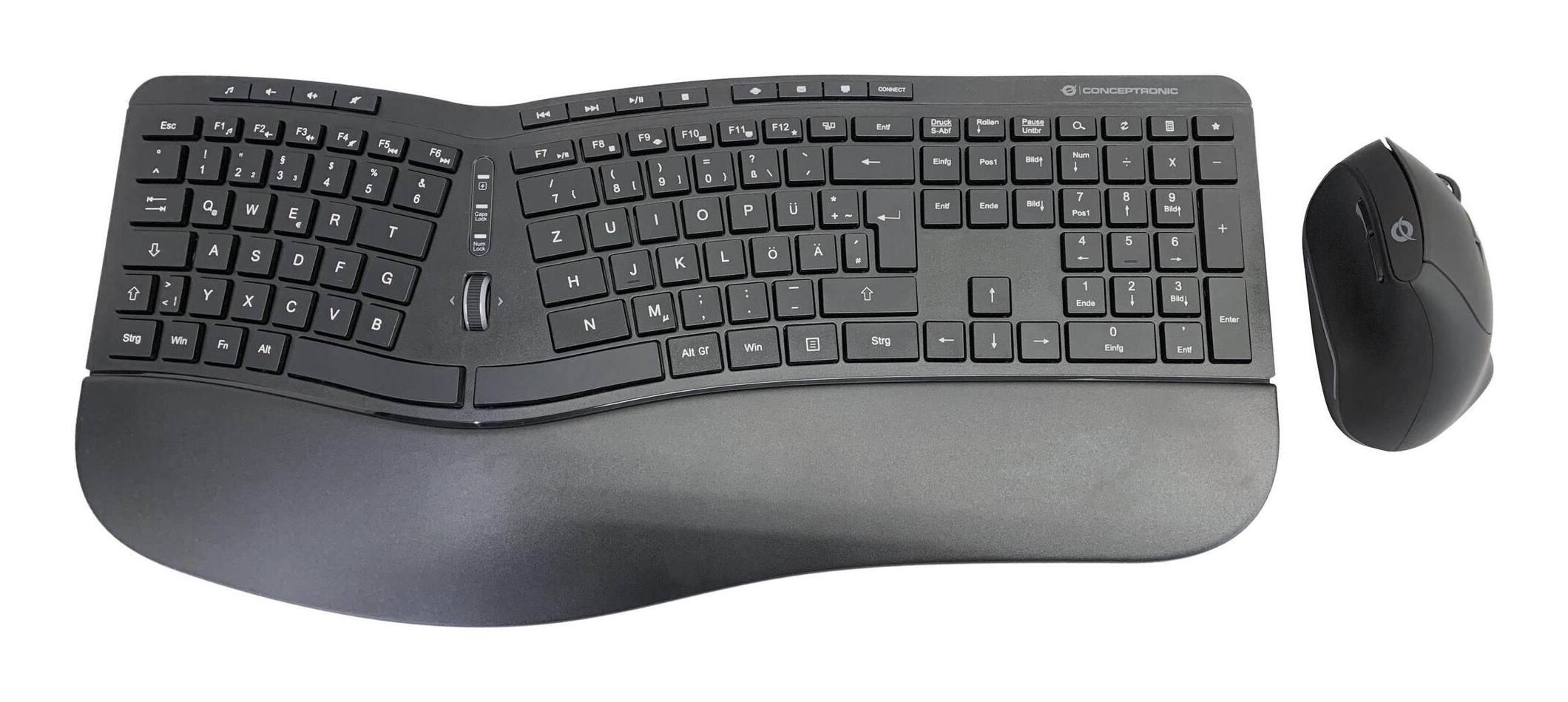 Conceptronic ORAZIO ERGO kabelloses Tastatur-und-Maus-Set - Schwarz-1