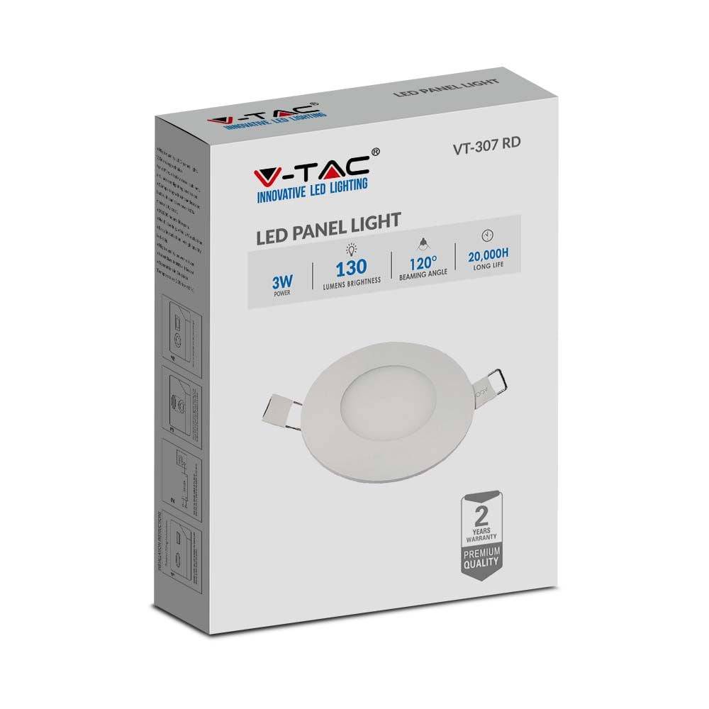 VT-216294 - LED-Einbauleuchte 3 W 130 lm 6400 K weiss rund-3