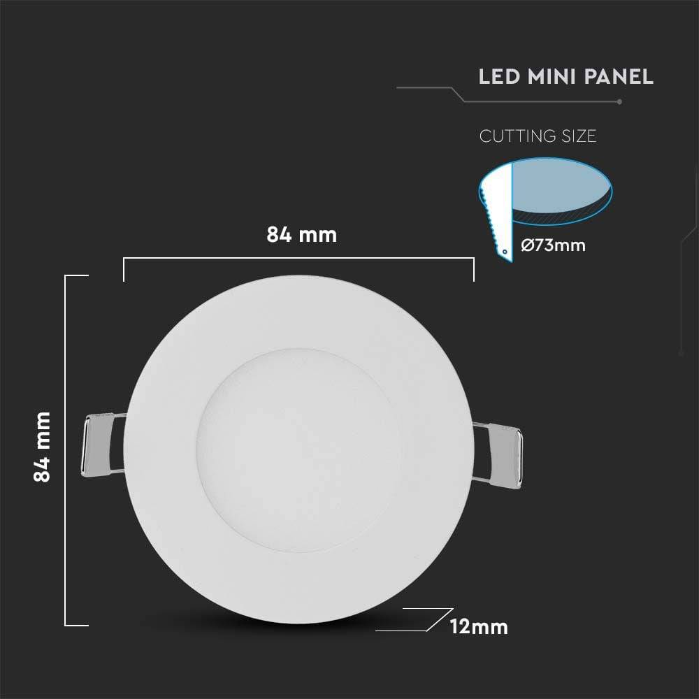 VT-216294 - LED-Einbauleuchte 3 W 130 lm 6400 K weiss rund-4