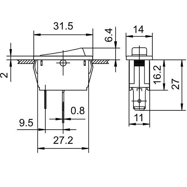 649 Wippschalter einpolig Marquardt 1831.1107-1
