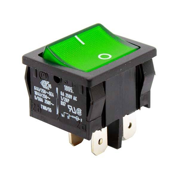 Auf diesem Bild sieht man einen Wippschalter, mit dem man zwei Stromkreisen gleichzeitig schalten kann.