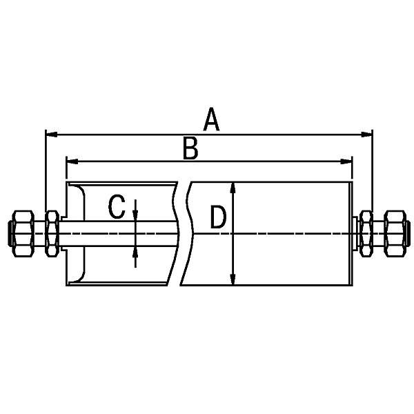 Stahl-Tragrolle Rollen-Ø 80 mm Innengewinde M 10 x 15 Länge 200 mm. Gura Intralogistik GmbH 17636249-2