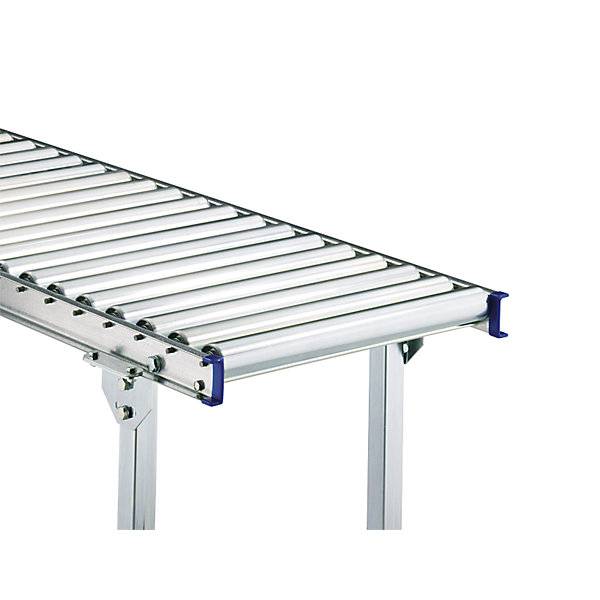 Leichtrollenbahn mit robusten Stahl-Tragrollen für die Fördertechnik.