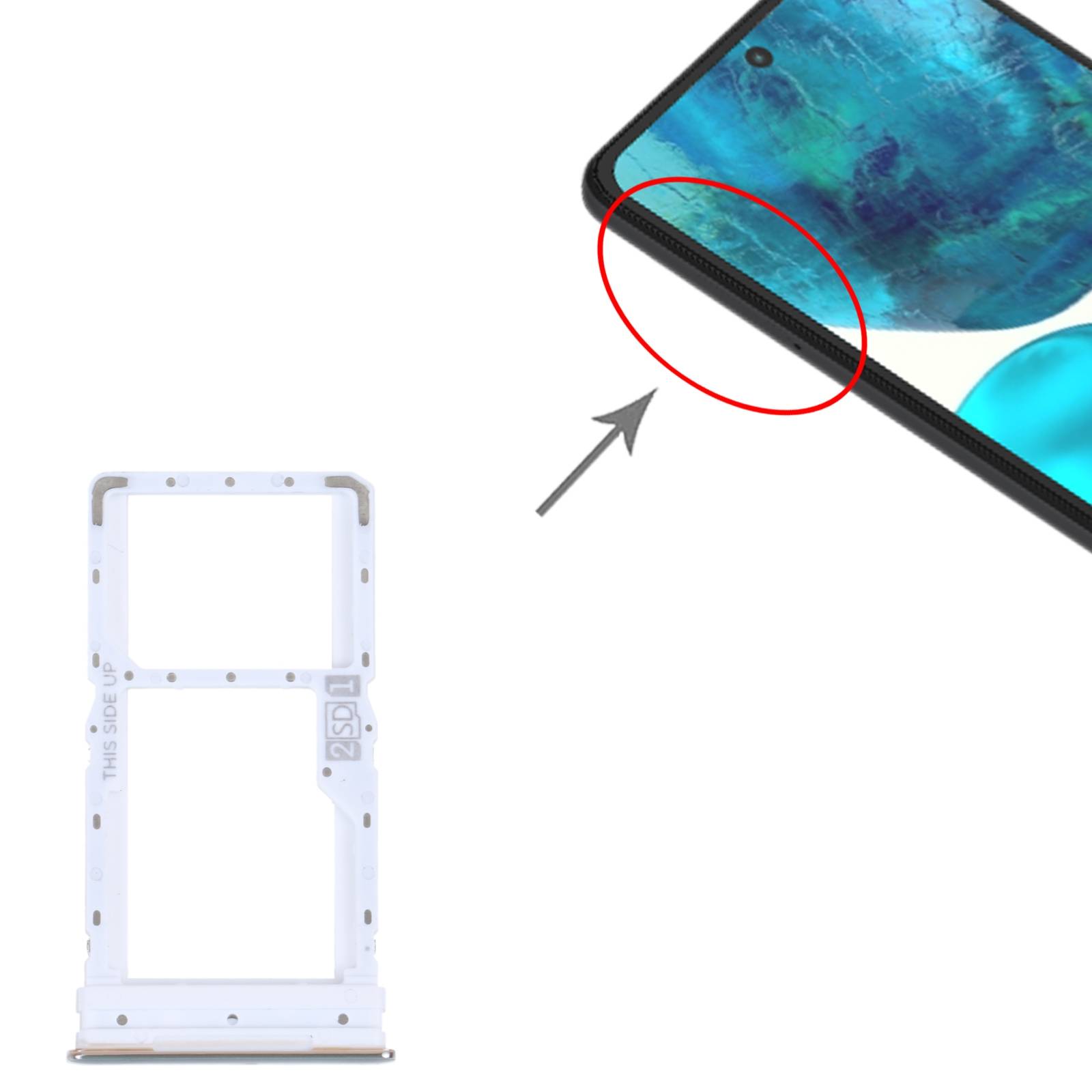 Sim + Micro SD Karten Halter Adapter für Motorola Moto G52 Ersatzteil Silber-0