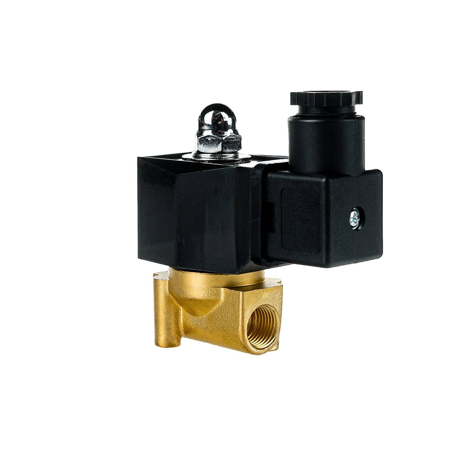FSA Magnetventil Messing 1/4" 12V DC 0-10 bar NBR stromlos geschlossen-3