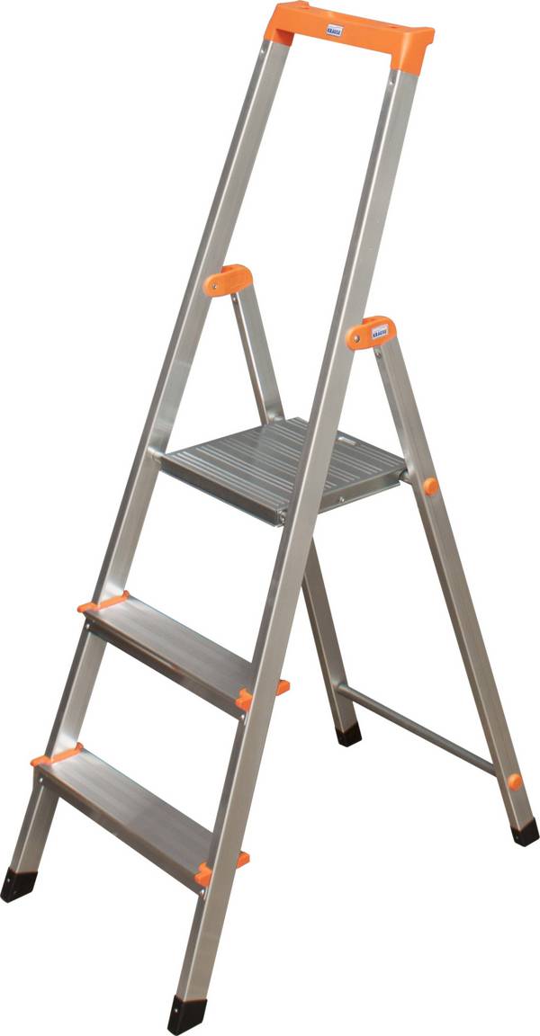 Krause 126214 126214 Aluminium Stufen-Stehleiter  Arbeitshöhe (max.): 2.65 m Silber DIN EN 131 2.9 kg