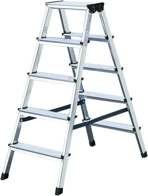 Krause 120366 Aluminium Stufen-Doppelleiter Arbeitshöhe (max.): 3.05 m Silber DIN EN 131 7 kg