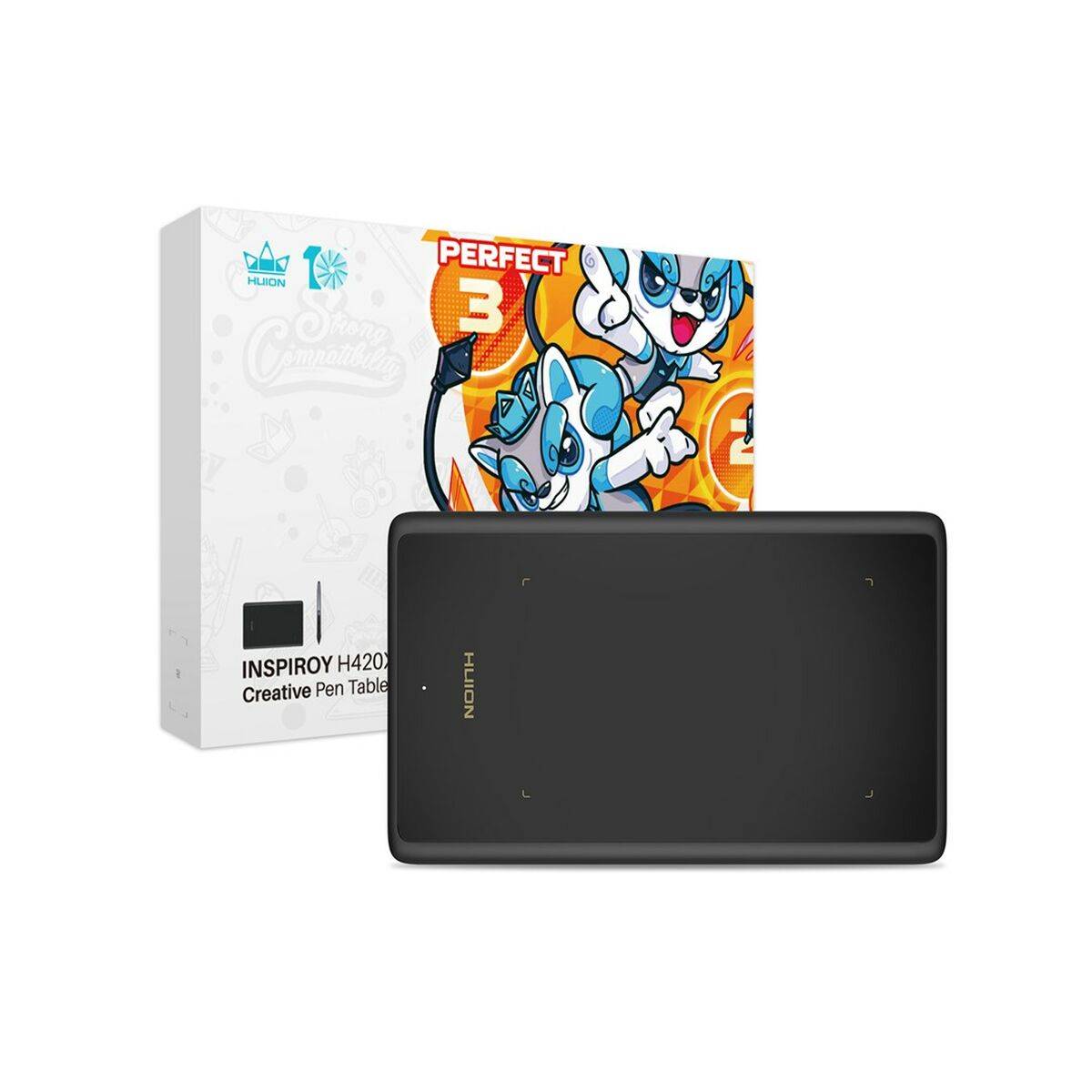 Huion H420X Grafiktablett, 106x66mm Arbeitsfläche, 8192 Druckstufen, USB-C-2