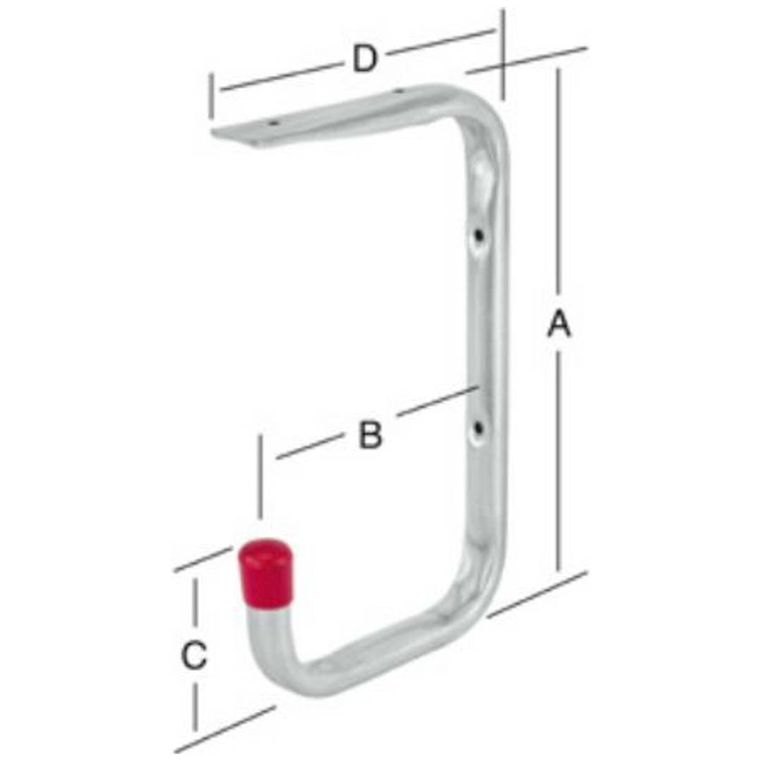 Vormann Wand-/Deckenhaken 245x110x72x160mm Stahl verzinkt mit roten Endkappen-2