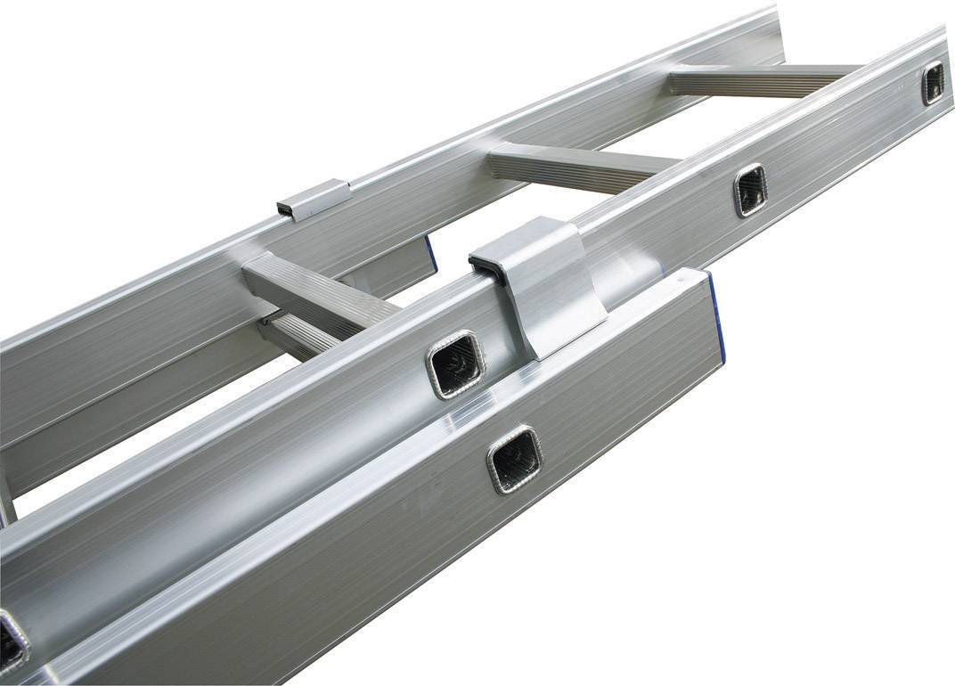 Schieb -Leiter (Alu), zweiteilig, Arbeitshöhe 5,5 m,Leiternlänge einteilig 2,7 m, Gesamt 4,4 m,-3