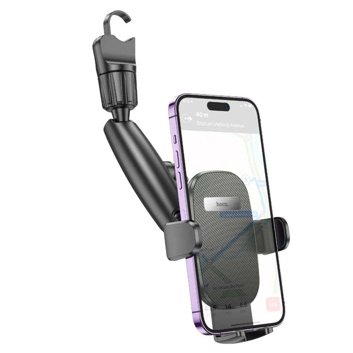 HOCO einstellbare Autotelefonhalter für den Rückspiegel Waves H17 schwarz-3