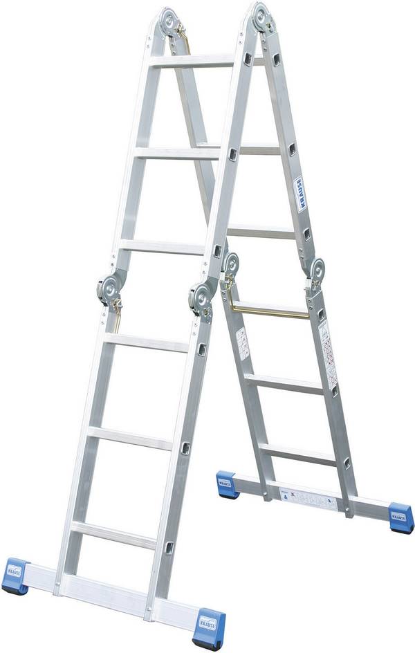 Krause  123503 Aluminium Multifunktionsleiter  Arbeitshöhe (max.): 5.50 m Silber DIN EN 131 14.5 kg