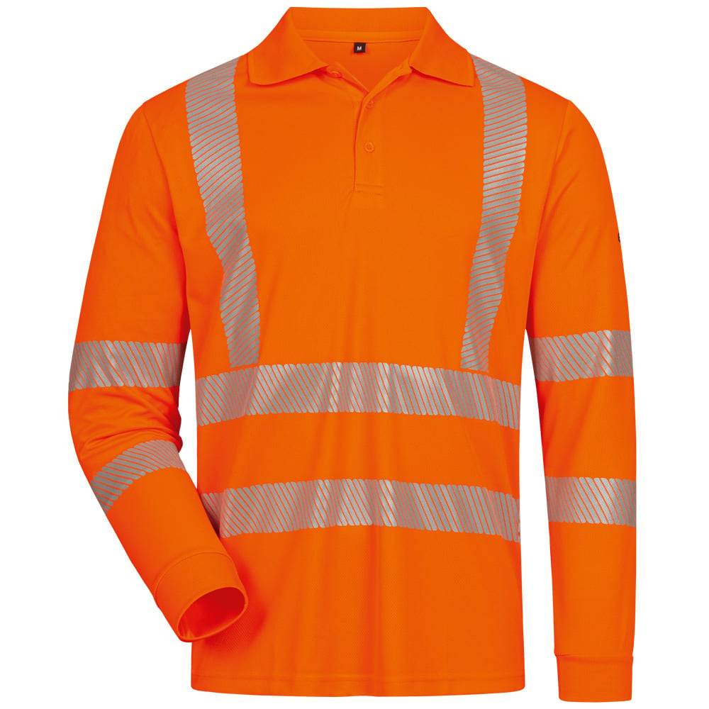 Gr .4XL (70/72) *HARLINGEN* UV- UND WARNSCHUTZ LANGARM POLO-SHIRT orange *HARLIN-0