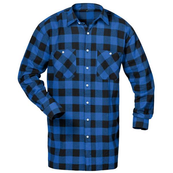 Gr .L (41/42) *MICHIGAN* FLANELL-HEMD, BLAU/SCHWARZ KARIERT  *MICHIGAN* FLANNEL